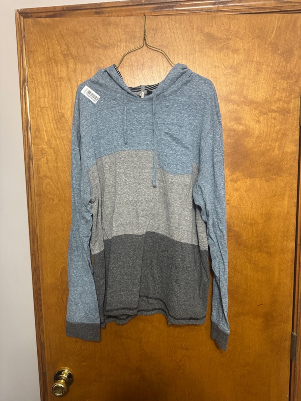 Univibe Men's Blue & Gray Colorblock Crewneck Hoodie